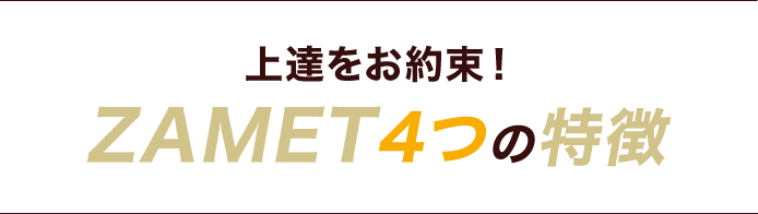 上手くなっても長く楽しめるZAMETの3つのポイント