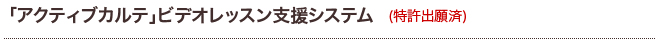 1.　レッスン支援システム(特許出願済)
